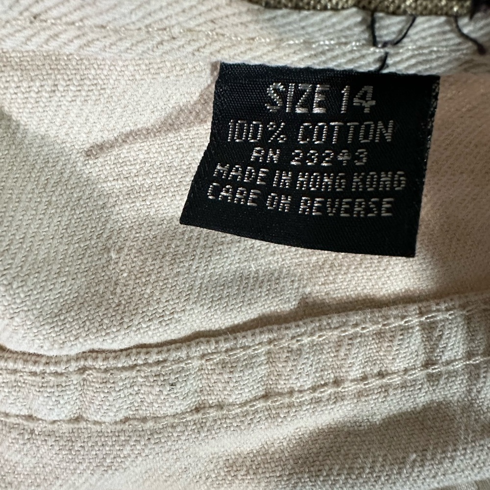 Vintage NY Line High Rise Straight Leg Jeans Beige 100% Cotton Size 14 - Picture 4 of 6